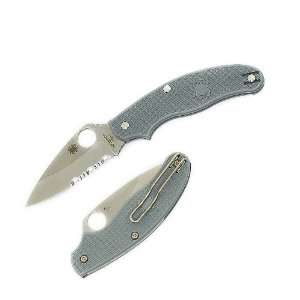 Spyderco Uk Penknife Gray Frn Handle S30v Leaf Blade Combo 
