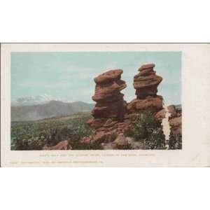  Reprint Garden of the Gods CO   Pikes Peak and the 