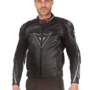  DAINESE DELMAR BLACK PERFORATED LEATHER JACKET! 56 