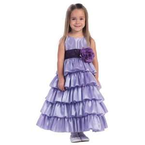 Pretty Lilac Ruffles Baby Toddler or Youth Flower Girl Dress with Colo