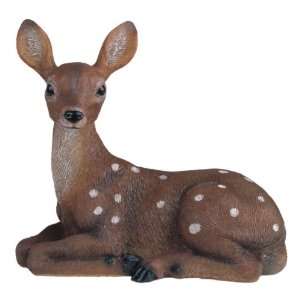   Polyresin Tan Spotted Deer Fallow Sitting Figurine
