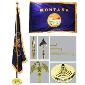  Montana 4ft x 6ft Flag, Telescoping Flagpole, Base, and 