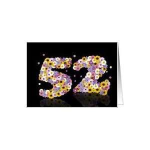  52nd birthday with daisy flower numbers Card Toys & Games
