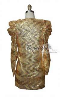 2011 sexy Gold Sequins Evening Party Dress❤  