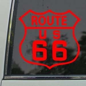  ROUTE US 66 ROAD LOGO SIGN Red Decal Window Red Sticker 