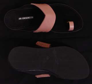 ANN DEMEULEMEESTER SHOES $690 ROSE BROWN DOUBLE STRAP LEATHER SANDALS 
