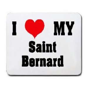  I Love/Heart Saint Bernard Mousepad: Office Products