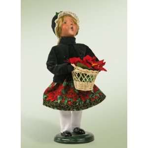  Byers Choice Girl with Poinsettia Signed Limited Edition 