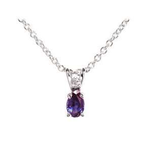  Gold Diamond & Sapphire Drop Pendant Necklace Ct Tw 0.35: Jewelry