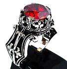 RED SAPPHIRE KING CROWN STERLING 925 SILVER RING Sz 8.5