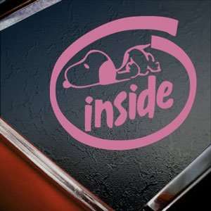  SNOOPY INSIDE LOGO SIGN Pink Decal Truck Window Pink 