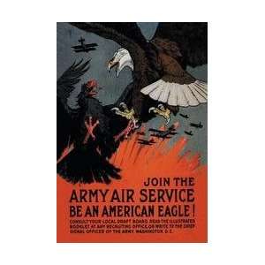Join the Army Air Service Be an American Eagle 12x18 Giclee on canvas