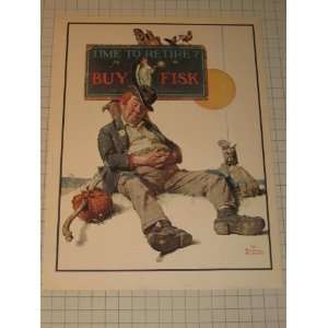   Company Color Ad Sleeping Hobo by Norman Rockwell 