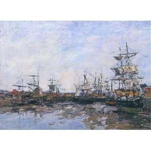    Trouville the Port at Low Tide, By Boudin Eugène 