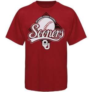  Oklahoma Sooners Baseball Diamond Graphic T shirt 