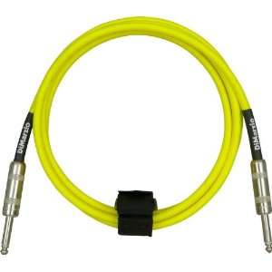  DiMarzio Neon Overbraid Instrument Cable Yellow 10 ft 