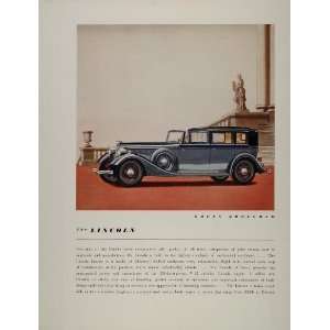  1934 Ad Lincoln Brunn Brougham Vintage Automobile Car 