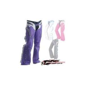  ICON WOMENS LAVENDER KITTY LEATHER CHAPS/PANTS  4,5,6,7 