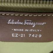 SALVATORE FERRAGAMO Knitted Bag Purse Satchel Brown  