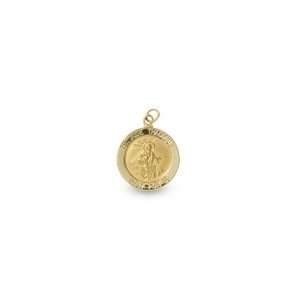   14K Gold Engraved Saint Jude Thaddeus Medal Pendant lockets Jewelry