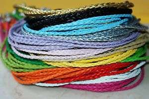 100pcs Mix color braided leather cord necklace 3MM  