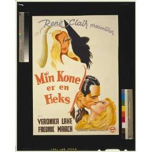  Min kone er en Heks,Fredric March,Veronica Lake,Poster 