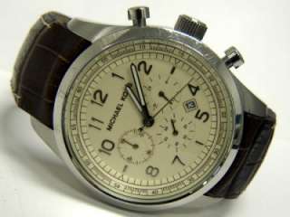Michael Kors Men Brown Leather Chronograph Watch MK8017  