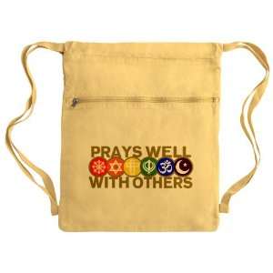   Yellow Prays Well With Others Hindu Jewish Christian Peace Symbol Sign