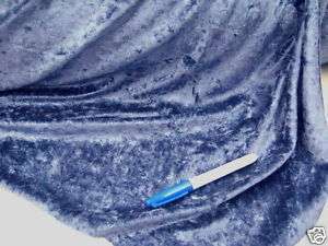Fabric Crushed Stretch Velvet Midnight Blue HH113  