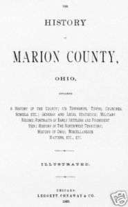 1883 Genealogy & History of Marion County Ohio OH  