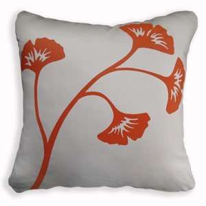  Gingko Decorative Pillows in Tangerine