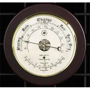   Barometer/Themometer on Cherry Wood Weather Station