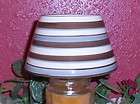 home interiors brown and green striped candle shade topper 3