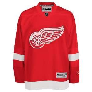  Reebok Detroit Red Wings Red Premier Hockey Jersey: Sports 