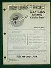 1972 McCULLOCH MAC 5 10G CHAIN SAW PARTS MANUAL