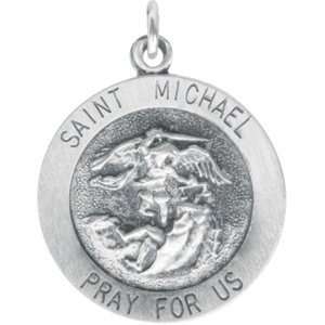  Sterling Silver St. Michail Medal W/Out Chain 18.00 mm 