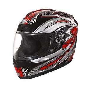  GLX Full Face DOT Motorcycle Helmet, Red/Black, XS (51 