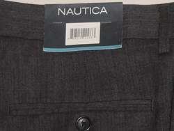 125 NAUTICA GREY WOOL MAST FLAT FRONT DRESS PANT 40 30  