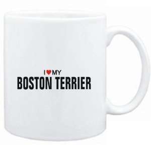  Mug White  I love my Boston Terrier  Dogs: Sports 