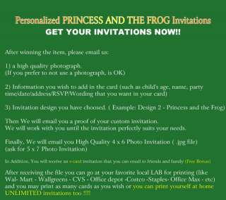 Princess And The Frog Custom Birthday Invitations  