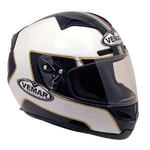   Vemar Eclipse Motorcycle Helmet   Metha White/Black: Sports & Outdoors
