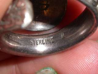 Vintage Kirk & Son Heavy Hammered Spoon Sterling 925 Ring  