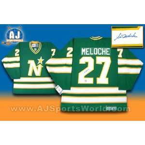  GILLES MELOCHE North Stars SIGNED Vintage Hockey JERSEY 