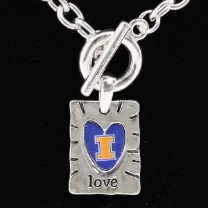   Illinois Fighting Illini Team Color Love Necklace: Sports & Outdoors
