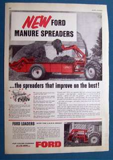 1958 Ford Tractor Advertisement FORD MANURE SPREADERS  