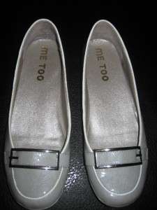 me too womens shoe silver loafer size 6 med flat style norelle leather 