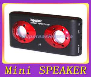 Portable Stereo Li ion Battery Speaker For  iPod PC  
