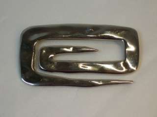 Vtg M Jent Designer Abstract Silver tone Brooch Chunky  