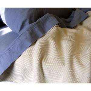 Herringbone Natural/White Blanket Made in America by Brahms Mount 