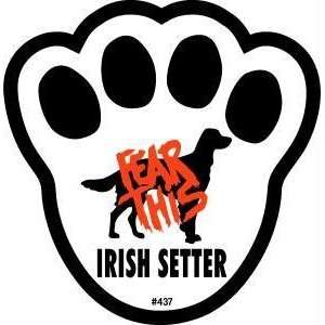  Fear This Irish Setter Dog Pawprint Window Decal: Kitchen 
